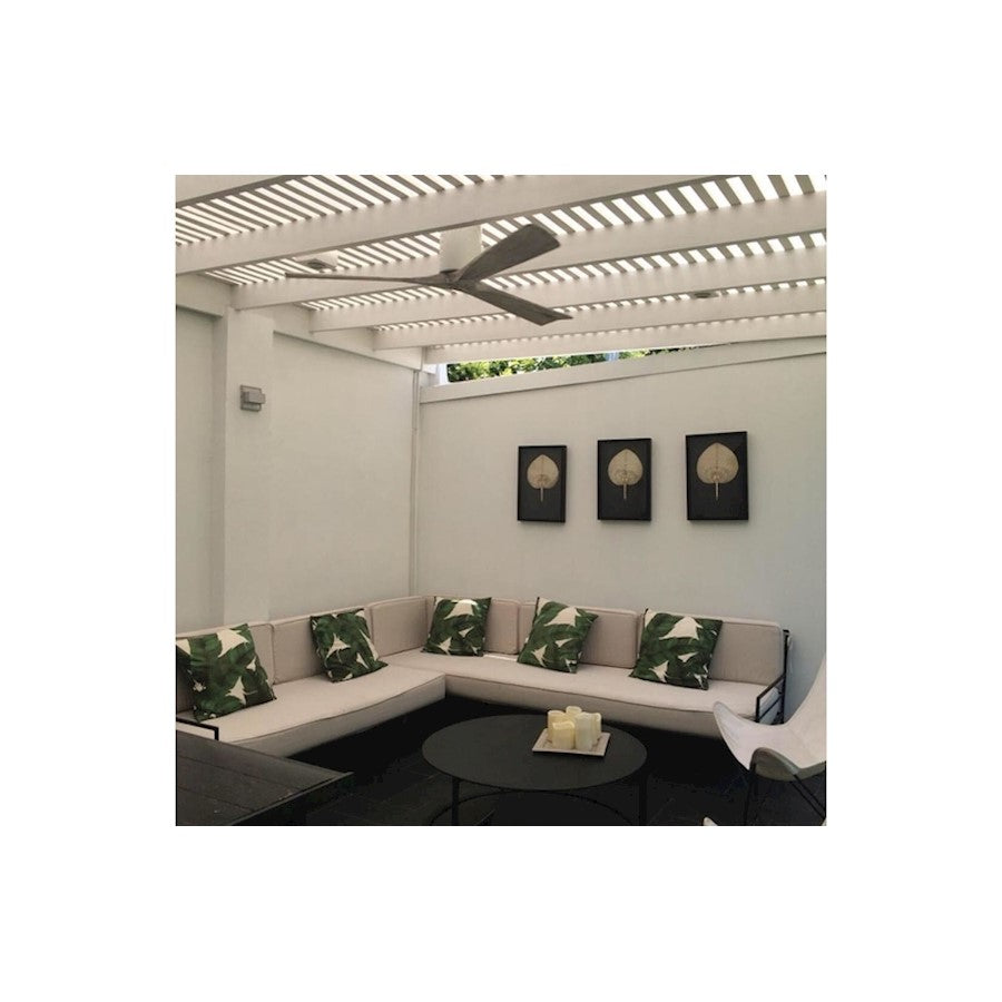 Matthews Fan Irene-H 60in 3-Blade Flush Mount Ceiling Fan | Gloss White and Barn Wood Solid Wood Blades | Bedroom & Living Room | Model IR3H-WH-BW-60