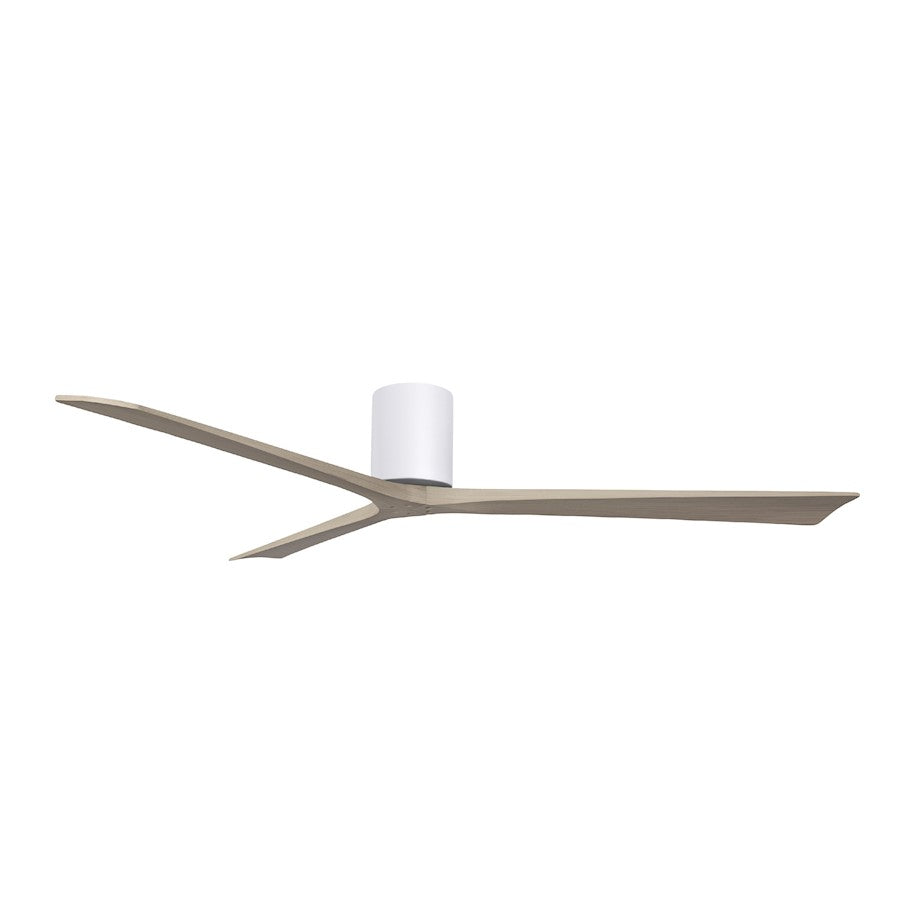 Matthews Fans Irene-3H 72in 3-Blade Flush Mount Ceiling Fan | Contemporary Gloss White and Gray Ash Solid Wood | Great Room | Model IR3H-WH-GA-72