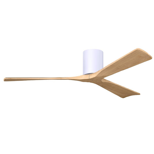 Matthews Fans Irene-3H 60in 3-Blade Ceiling Fan | Contemporary Gloss White and Light Maple Wood | Living Room & Bedroom | Model IR3H-WH-LM-60