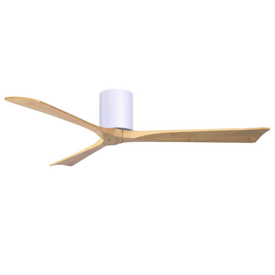 Matthews Fans Irene-3H 60in 3-Blade Ceiling Fan | Contemporary Gloss White and Light Maple Wood | Living Room & Bedroom | Model IR3H-WH-LM-60