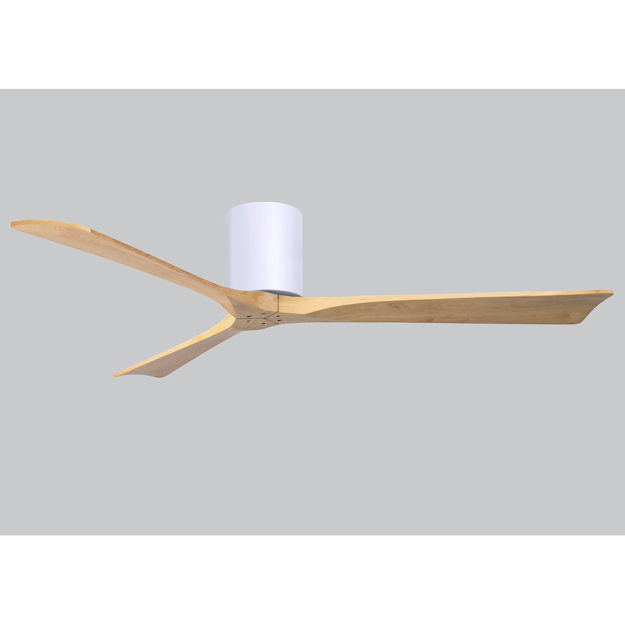 Matthews Fans Irene-3H 60in 3-Blade Ceiling Fan | Contemporary Gloss White and Light Maple Wood | Living Room & Bedroom | Model IR3H-WH-LM-60