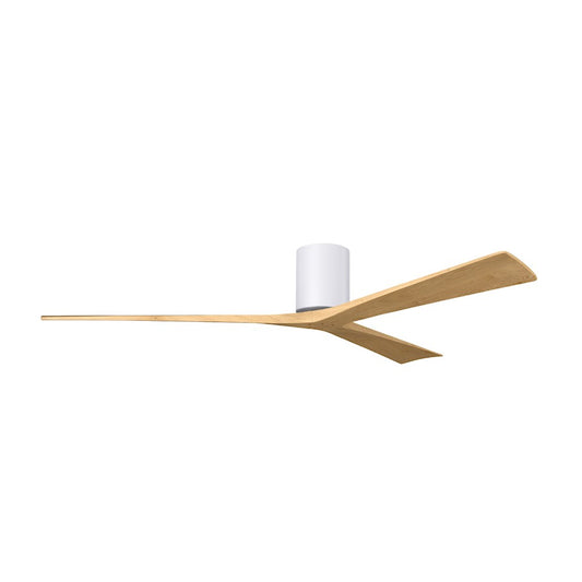 Matthews Fans Irene-3H 72in 3-Blade Ceiling Fan | Contemporary Gloss White and Light Maple Wood | Great Room & Covered Patio | Model IR3H-WH-LM-72