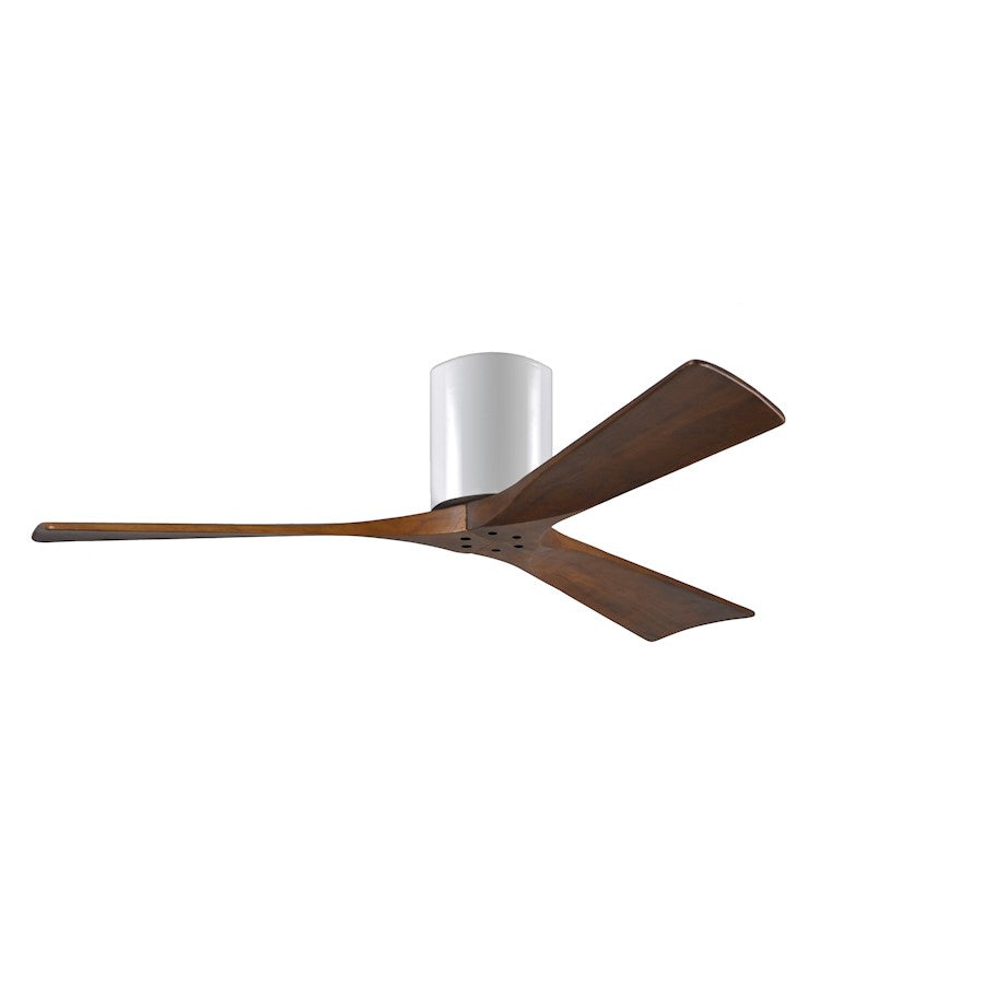 Matthews Fan Irene-3H 60in 3-Blade Ceiling Fan | Gloss White and Walnut Wood Blades | Bedroom & Living Room | 60 x 60 x 10 in | Model IR3H-WH-WA-60
