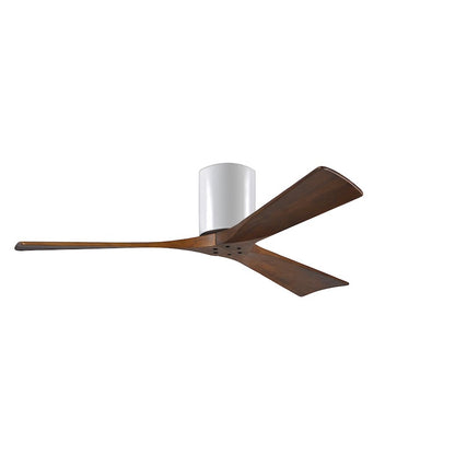 Matthews Fan Irene-3H 60in 3-Blade Ceiling Fan | Gloss White and Walnut Wood Blades | Bedroom & Living Room | 60 x 60 x 10 in | Model IR3H-WH-WA-60