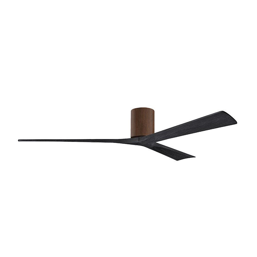 Matthews Fans Irene 3H 72in 3-Blade Ceiling Fan | Walnut and Matte Black Solid Wood | Living Room & Bedroom | 72 x 72 x 10 in | Model IR3H-WN-BK-72