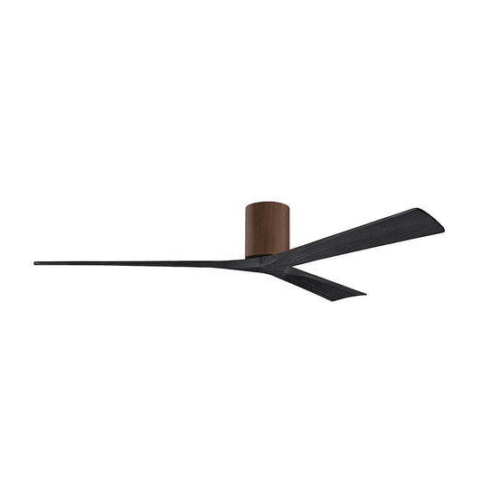 Matthews Fans Irene 3H 72in 3-Blade Ceiling Fan | Walnut and Matte Black Solid Wood | Living Room & Bedroom | 72 x 72 x 10 in | Model IR3H-WN-BK-72