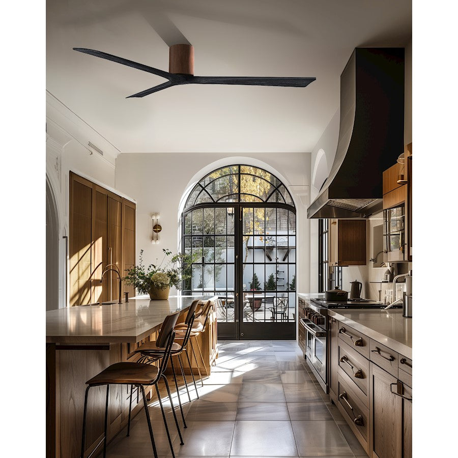 Matthews Fans Irene 3H 72in 3-Blade Ceiling Fan | Walnut and Matte Black Solid Wood | Living Room & Bedroom | 72 x 72 x 10 in | Model IR3H-WN-BK-72