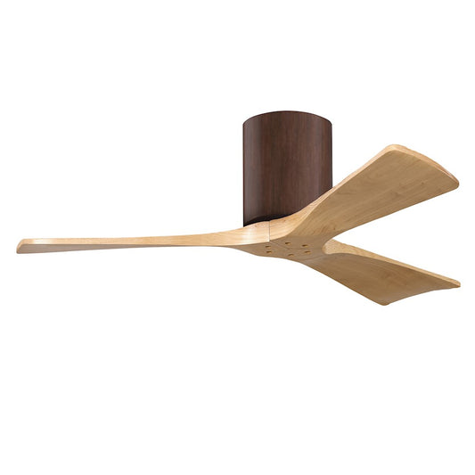Matthews Fans Irene-3H 42in 3-Blade Ceiling Fan | Contemporary Walnut and Light Maple Solid Wood | Living Room & Bedroom | Model IR3H-WN-LM-42