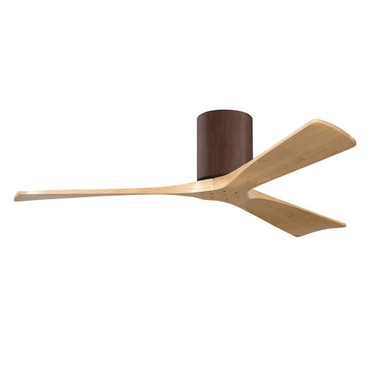 Matthews Fans Irene-3H 52in 3-Blade Ceiling Fan | Contemporary Walnut and Matte White Wood | Living Room & Bedroom | Model IR3H-WN-LM-52