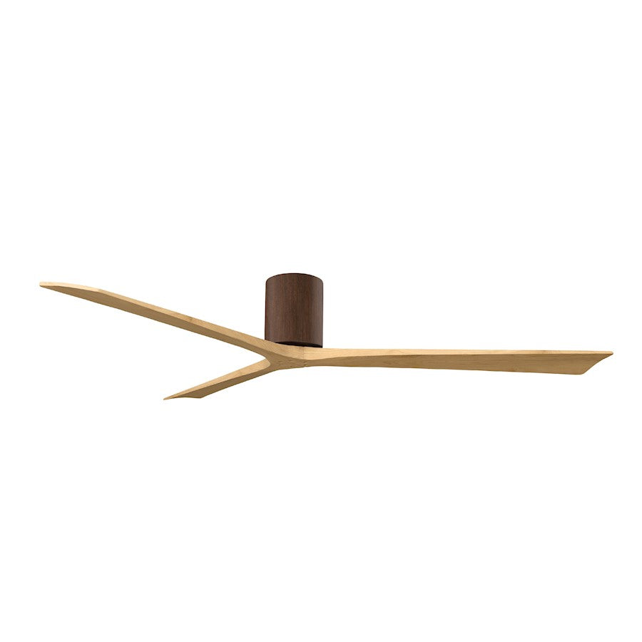 Matthews Fans Irene-3H 72in 3-Blade Flush Mount Ceiling Fan | Contemporary Walnut and Light Maple Wood | Great Room & Covered | Model IR3H-WN-LM-72