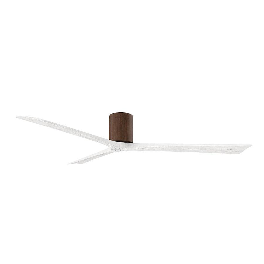 Matthews Fans Irene 3H 72in 3-Blade Ceiling Fan | Walnut and Matte White Solid Wood Blades | Great Room & Covered Patio | Model IR3H-WN-MWH-72