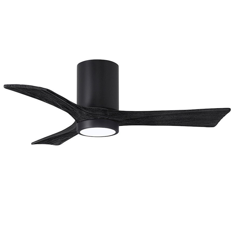 Matthews Fans Irene-3HLK 42in 3-Blade LED Ceiling Fan | Modern Matte Black and Black Wood | Living Room & Bedroom | Model IR3HLK-BK-BK-42