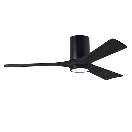 Matthews Fans Irene 3HLK 52in 1-Light LED Ceiling Fan | Matte Black and Matte Black Solid Wood | Bedroom & Living Room | Model IR3HLK-BK-BK-52