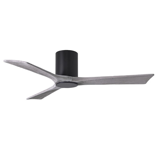 Matthews Fan Irene-HLK 52in 3-Blade LED Flush Ceiling Fan | Matte Black and Barn Wood Blades | Living Room & Bedroom | Model IR3HLK-BK-BW-52