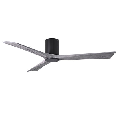 Matthews Fan Irene-HLK 60in 3-Blade LED Flush Ceiling Fan | Matte Black and Barn Wood Blades | Great Room & Covered Patio | Model IR3HLK-BK-BW-60