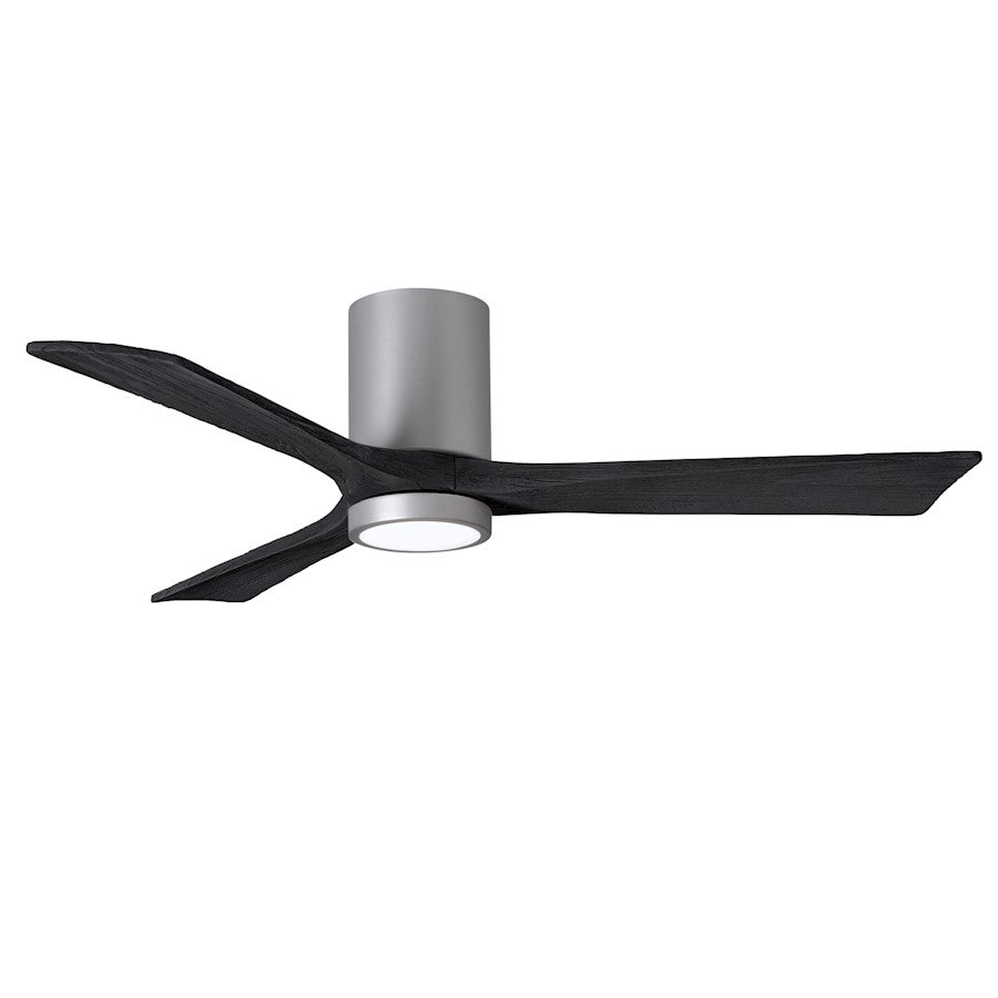 Matthews Fans Irene-3HLK 52in 3-Blade LED Ceiling Fan | Contemporary Brushed Nickel and Matte Black Solid Wood Blades | Model IR3HLK-BN-BK-52