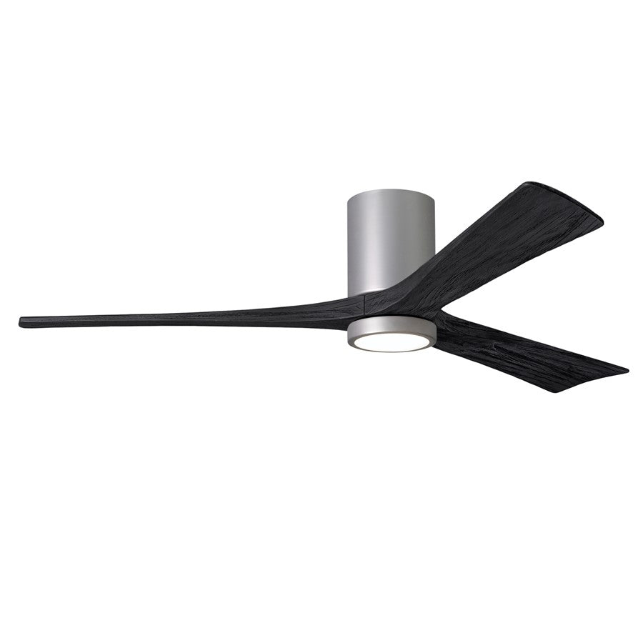 Matthews Fans Irene-3HLK 60in 3-Blade LED Ceiling Fan | Contemporary Brushed Nickel and Matte Black Solid Wood Blades | Great | Model IR3HLK-BN-BK-60