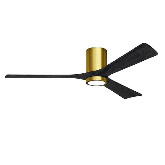 Matthews Fans Irene 3HLK 60in 3-Blade LED Ceiling Fan | Contemporary Brushed Brass and Matte Black Solid Wood | Living Room | Model IR3HLK-BRBR-BK-60
