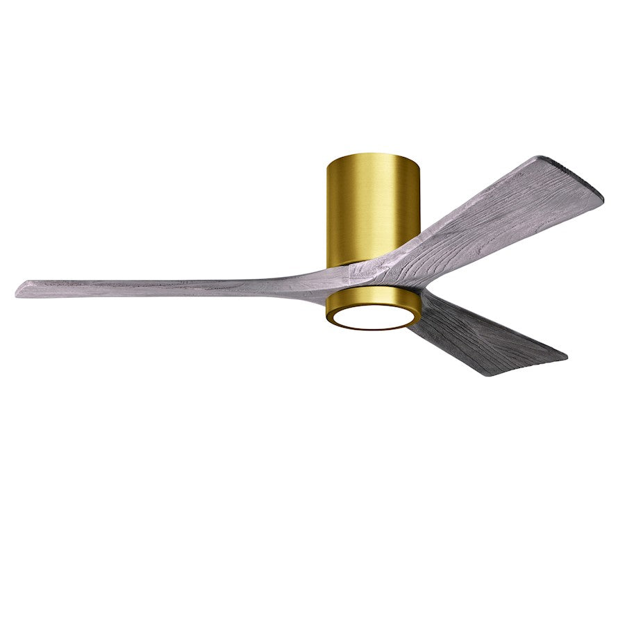 Matthews Fans Irene-3HLK 52in 1-Light LED Ceiling Fan | Contemporary Brushed Brass and Barnwood Solid Wood | Living Room | Model IR3HLK-BRBR-BW-52