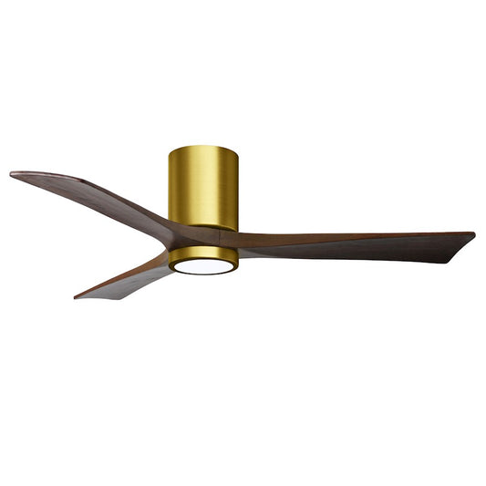 Matthews Fans Irene 3HLK 52in 1-Light Ceiling Fan | Brushed Brass and Walnut Solid Wood | Bedroom & Living Room | Model IR3HLK-BRBR-WA-52