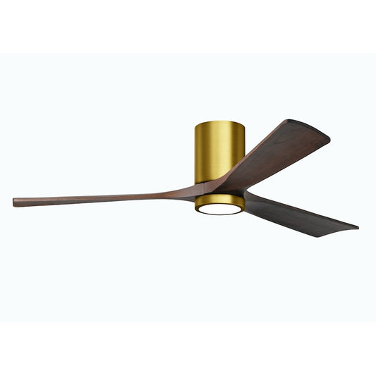 Matthews Fans Irene 3HLK 60in 1-Light Ceiling Fan | Brushed Brass and Walnut Solid Wood | Bedroom & Living Room | Model IR3HLK-BRBR-WA-60