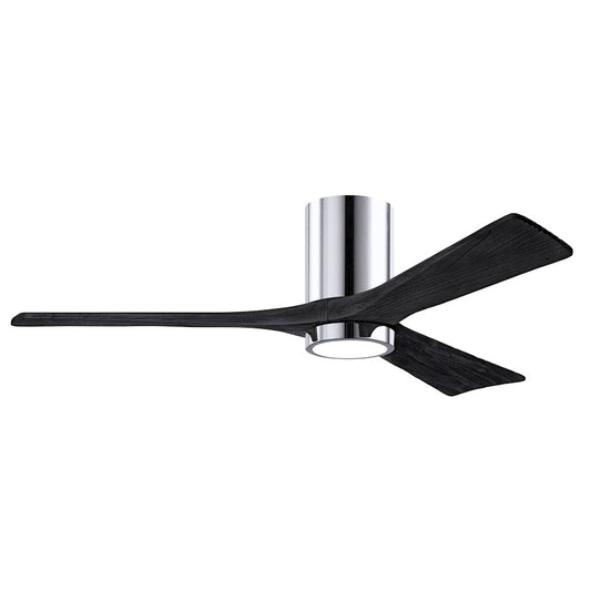 Matthews Fans Irene-3HLK 52in 3-Blade LED Ceiling Fan | Contemporary Polished Chrome and Matte Black Wood Blades | Living | Model IR3HLK-CR-BK-52