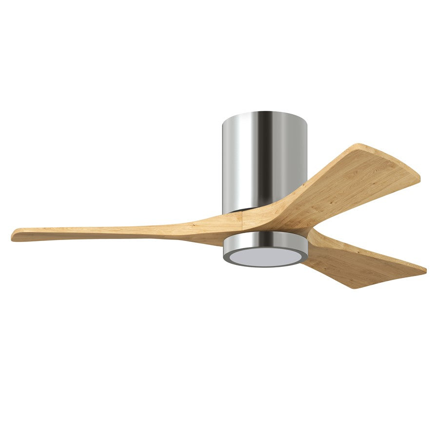 Matthews Fans Irene-3HLK 42in 3-Blade Ceiling Fan | Contemporary Polished Chrome and Light Maple Wood | Bedrooms & Home | Model IR3HLK-CR-LM-42