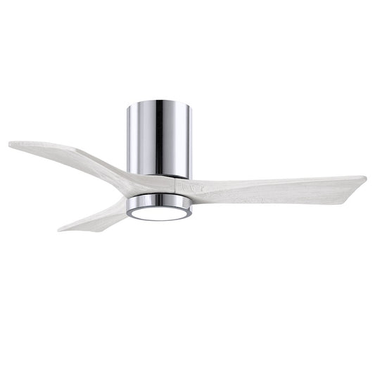 Matthews Fans Irene 3HLK 42in 1-Light Ceiling Fan | Contemporary Polished Chrome and Matte White Solid Wood | Bedroom | Model IR3HLK-CR-MWH-42