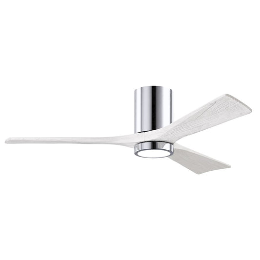 Matthews Fans Irene 3HLK 52in 1-Light Ceiling Fan | Contemporary Polished Chrome and Matte White Solid Wood | Bedroom | Model IR3HLK-CR-MWH-52