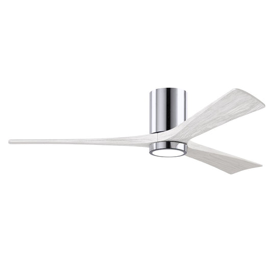 Matthews Fans Irene 3HLK 60in 1-Light Ceiling Fan | Contemporary Polished Chrome and Matte White Solid Wood | Bedroom | Model IR3HLK-CR-MWH-60