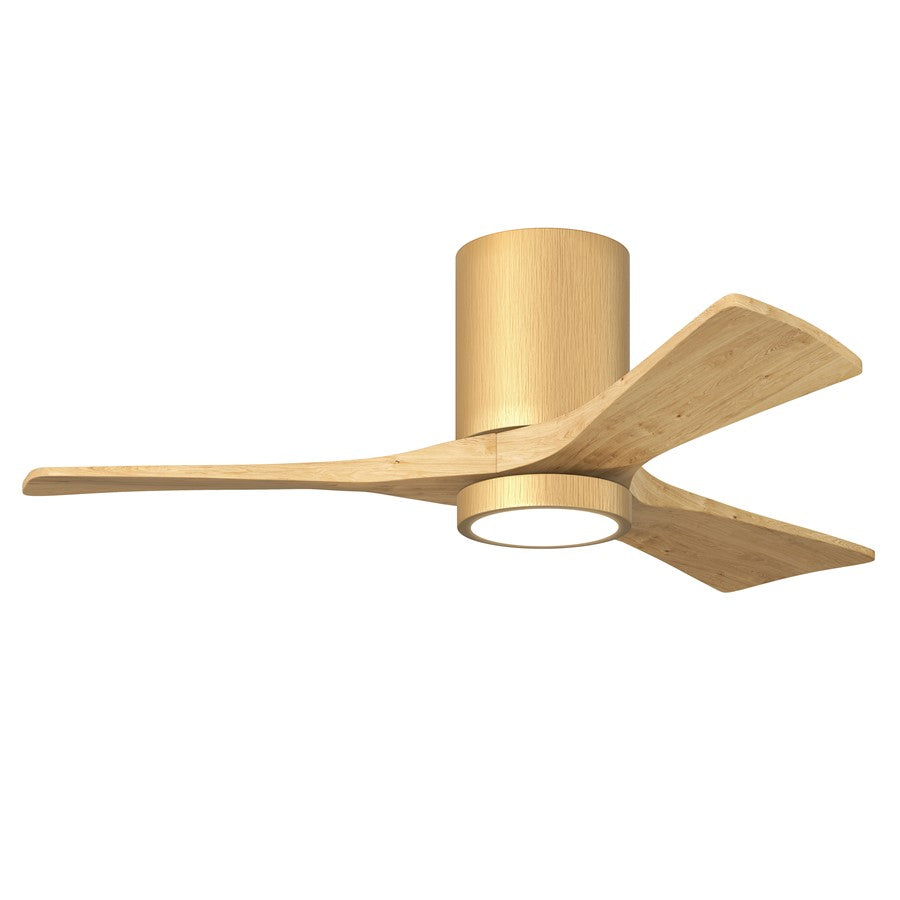 Matthews Fans Irene-3HLK 42in 3-Blade Flush Mount Ceiling Fan | Contemporary Light Maple Solid Wood Blades | Bedrooms | Model IR3HLK-LM-LM-42