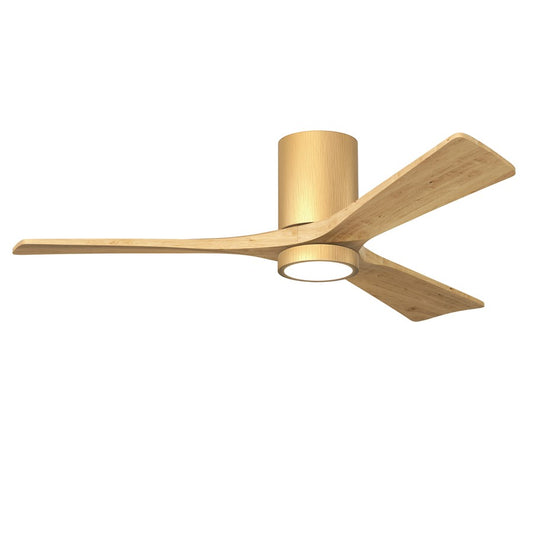 Matthews Fans Irene-3HLK 52in 3-Blade Flush Mount Ceiling Fan | Contemporary Light Maple Solid Wood Blades | Living Rooms | Model IR3HLK-LM-LM-52