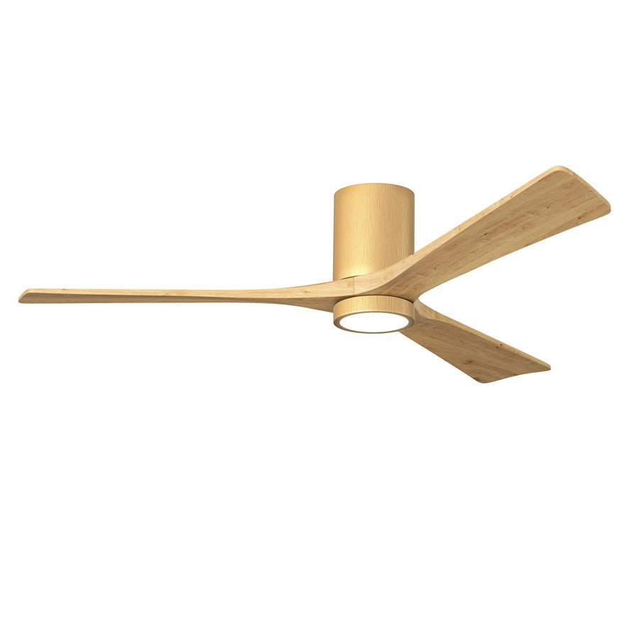 Matthews Fans Irene-3HLK 60in 3-Blade Flush Mount Ceiling Fan | Contemporary Light Maple Solid Wood Blades | Great Rooms | Model IR3HLK-LM-LM-60