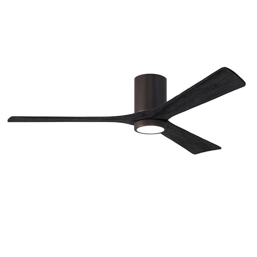 Matthews Fans Irene-3HLK 60in 3-Blade LED Ceiling Fan | Rustic Modern Textured Bronze and Matte Black Wood | Covered Patio | Model IR3HLK-TB-BK-60