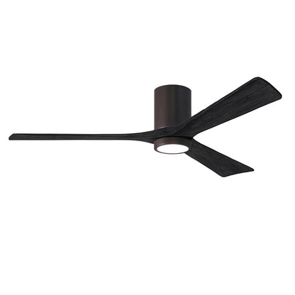 Matthews Fans Irene-3HLK 60in 3-Blade LED Ceiling Fan | Rustic Modern Textured Bronze and Matte Black Wood | Covered Patio | Model IR3HLK-TB-BK-60
