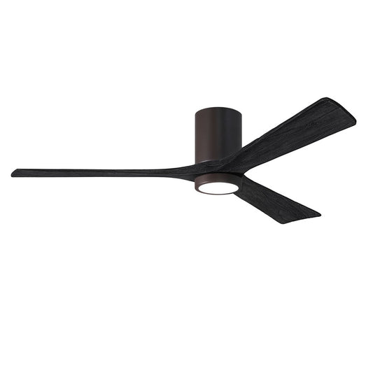 Matthews Fans Irene-3HLK 60in 3-Blade LED Ceiling Fan | Rustic Modern Textured Bronze and Matte Black Wood | Covered Patio | Model IR3HLK-TB-BK-60