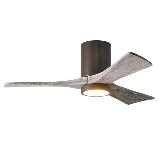 Matthews Fan Irene-HLK 60in 3-Blade LED Hugger Ceiling Fan | Textured Bronze and Barn Wood | Living Room & Covered Patio | Model IR3HLK-TB-BW-60