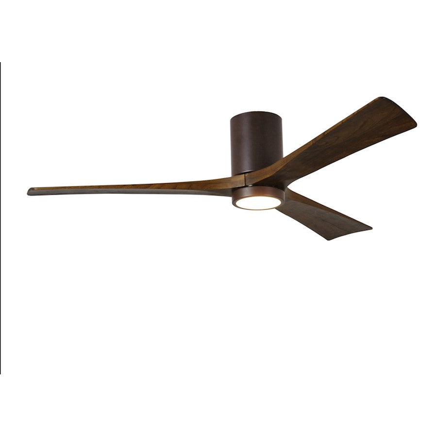 Matthews Fan Irene-3H 60in 3-Blade Ceiling Fan | Gloss White and Walnut Wood Blades | Bedroom & Living Room | 60 x 60 x 10 in | Model IR3H-WH-WA-60