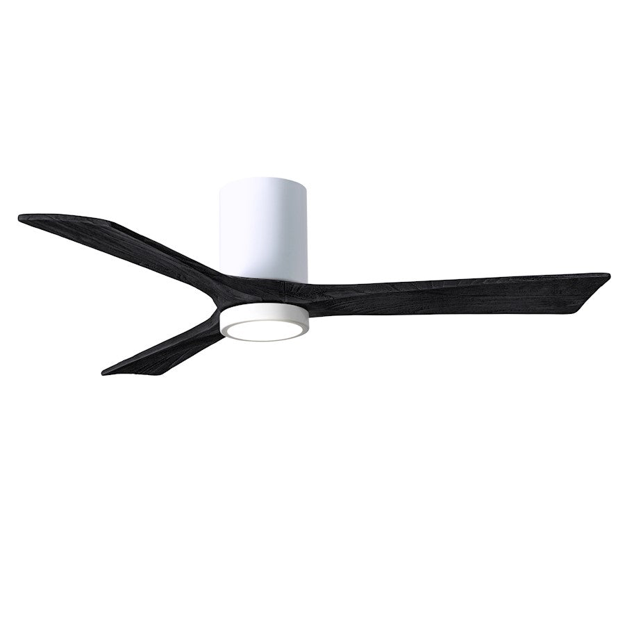Matthews Fans Irene 3HLK 52in LED Ceiling Fan | Gloss White and Matte Black Solid Wood Blades | Living Room & Bedroom | Model IR3HLK-WH-BK-52