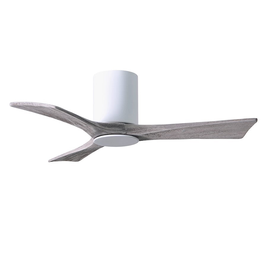 Matthews Fan Irene-3HLK 42in 3-Blade Ceiling Fan | Modern Gloss White and Barn Wood Tone Wood | Living Room & Bedroom | Model IR3HLK-WH-BW-42