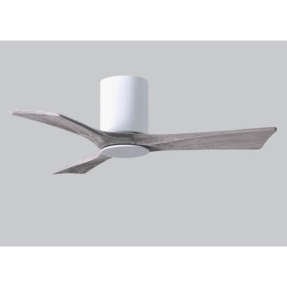 Matthews Fan Irene-3HLK 42in 3-Blade Ceiling Fan | Modern Gloss White and Barn Wood Tone Wood | Living Room & Bedroom | Model IR3HLK-WH-BW-42