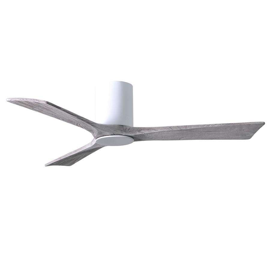 Matthews Fan Irene-HLK 52in 3-Blade LED Hugger Ceiling Fan | Gloss White and Barn Wood Solid Wood | Bedroom & Living Room | Model IR3HLK-WH-BW-52
