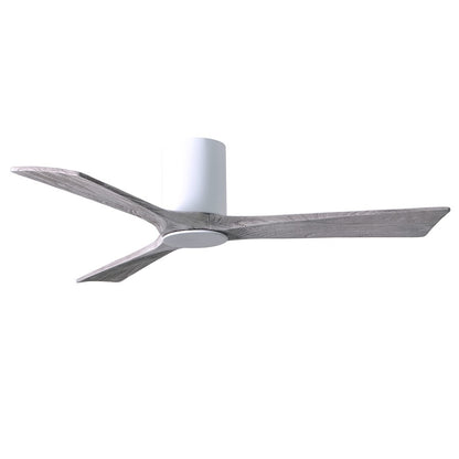 Matthews Fan Irene-HLK 52in 3-Blade LED Hugger Ceiling Fan | Gloss White and Barn Wood Solid Wood | Bedroom & Living Room | Model IR3HLK-WH-BW-52