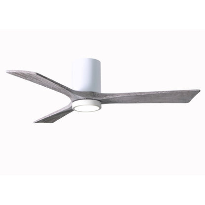Matthews Fan Irene-HLK 52in 3-Blade LED Hugger Ceiling Fan | Gloss White and Barn Wood Solid Wood | Bedroom & Living Room | Model IR3HLK-WH-BW-52