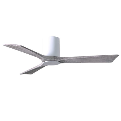 Matthews Fan Irene-HLK 52in 3-Blade LED Hugger Ceiling Fan | Gloss White and Barn Wood Solid Wood | Bedroom & Living Room | Model IR3HLK-WH-BW-52