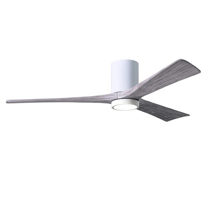 Matthews Fan Irene-HLK 60in 3-Blade LED Hugger Ceiling Fan | Gloss White and Barn Wood Solid Wood | Bedroom & Living Room | Model IR3HLK-WH-BW-60