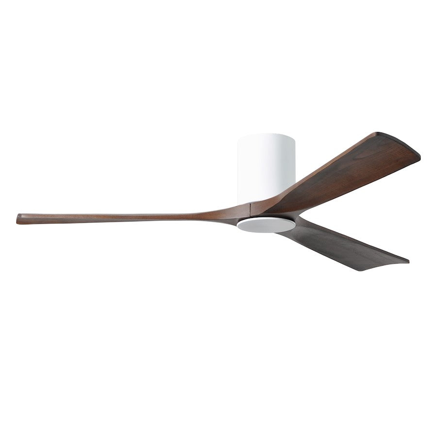 Matthews Fan Irene-HLK 42in 3-Blade LED Hugger Ceiling Fan | Gloss White and Walnut Solid Wood | Bedroom & Living Room | Model IR3HLK-WH-WA-42