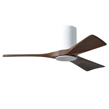 Matthews Fan Irene-HLK 42in 3-Blade LED Hugger Ceiling Fan | Gloss White and Walnut Solid Wood | Bedroom & Living Room | Model IR3HLK-WH-WA-42