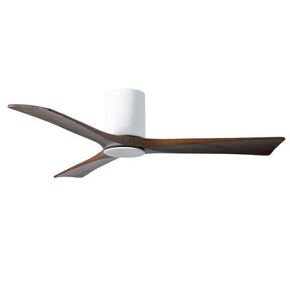 Matthews Fan Irene-HLK 52in 3-Blade LED Hugger Ceiling Fan | Gloss White and Walnut Solid Wood | Bedroom & Living Room | Model IR3HLK-WH-WA-52