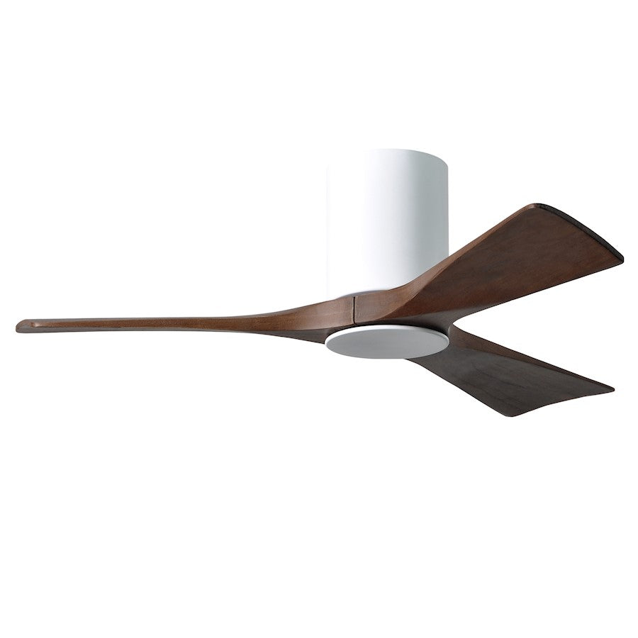 Matthews Fan Irene-HLK 60in 3-Blade LED Hugger Ceiling Fan | Gloss White and Walnut Tone Solid Wood | Bedroom & Living Room | Model IR3HLK-WH-WA-60